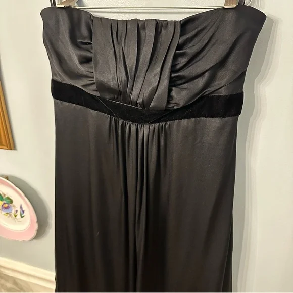 Banana Republic Silk Black Strapless Cocktail Dress Formal Wedding Guest Size 10 - Picture 2 of 9